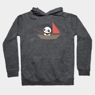 Cute Panda Fishing In A Boat T-Shirt Hoodie